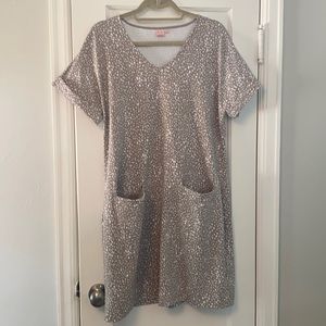 Persifor Gray/White Speckle Shift Dress - Size L
